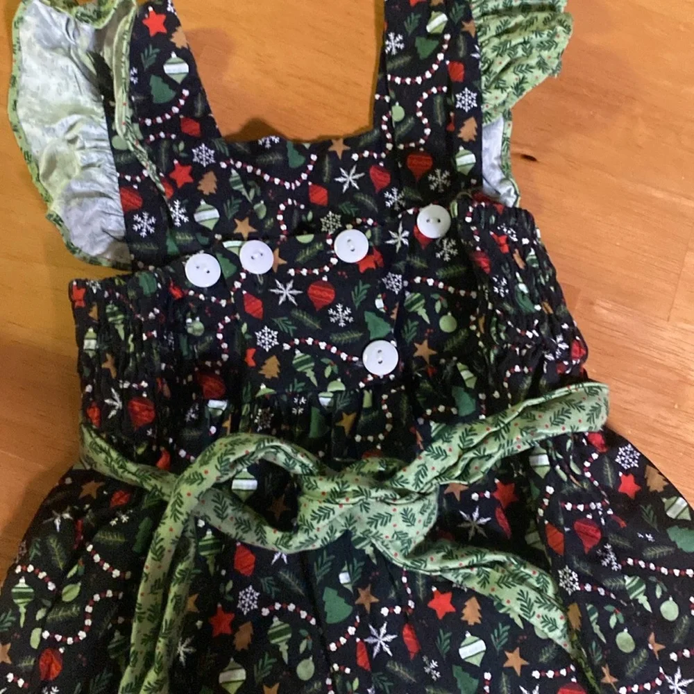 Ricrac 18 months Christmas dress with bloomers with tie on back great condition
